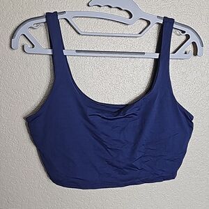 ‎Becca Medium Blue Scoop Bikini top
